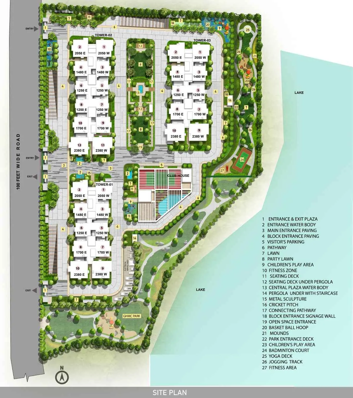 Floor Plan for Gated Community Flats near Kondapur, Hyderabad