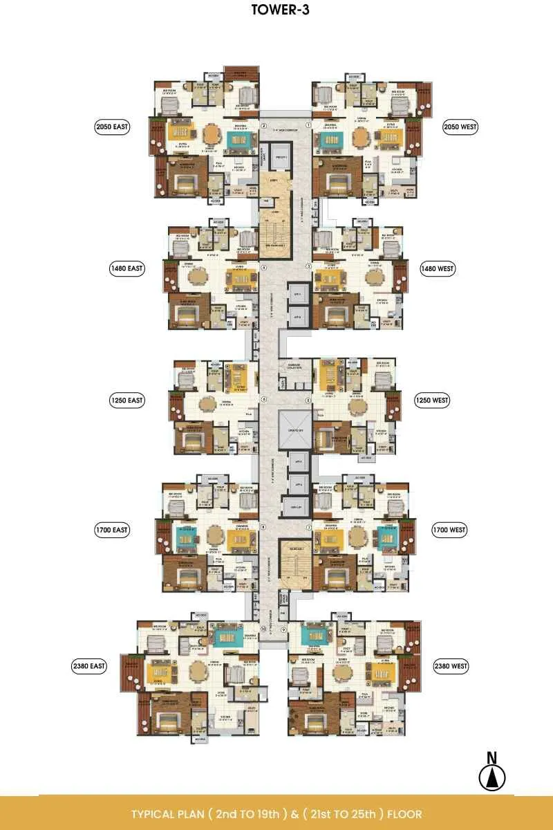 Gated Community Homes Tower 3 Floor Plan